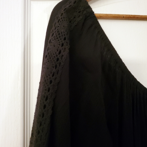 Elan black off the shoulder long sleeve  rayon jumpsuit coverup Pantsuit… - Picture 4 of 8